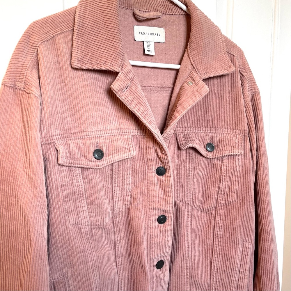 Women’s Paraphrase Pink Corduroy Oversized Jacket 100% cotton